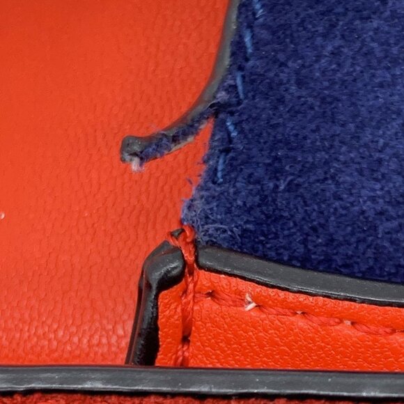 Celine All Soft Tricolor Shoulder Bag – Navy Suede, Black Leather, Red Interior - Picture 10 of 11